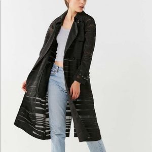 NWT Urban Outfitter black sheer trench coat